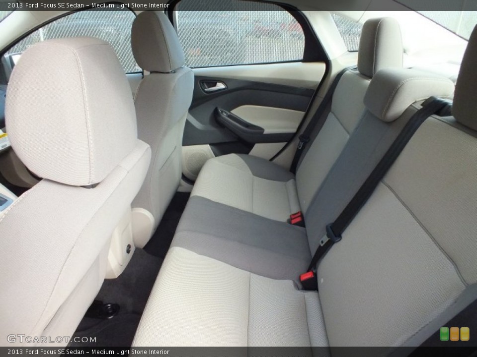 Medium Light Stone Interior Rear Seat for the 2013 Ford Focus SE Sedan #73021033
