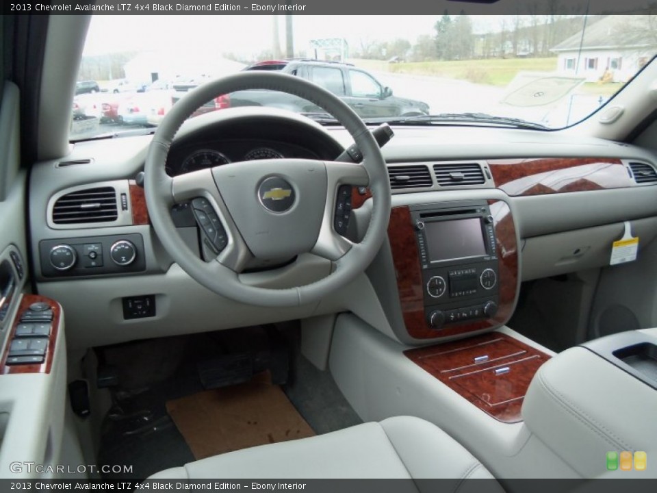 Ebony Interior Dashboard for the 2013 Chevrolet Avalanche LTZ 4x4 Black Diamond Edition #73024486