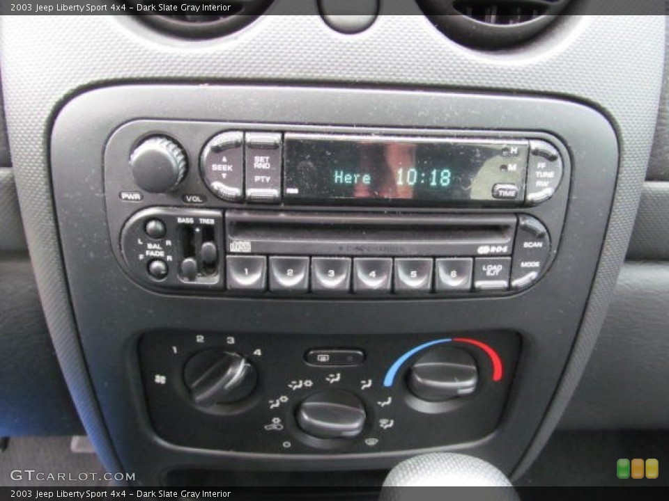 Dark Slate Gray Interior Audio System for the 2003 Jeep Liberty Sport 4x4 #73024699