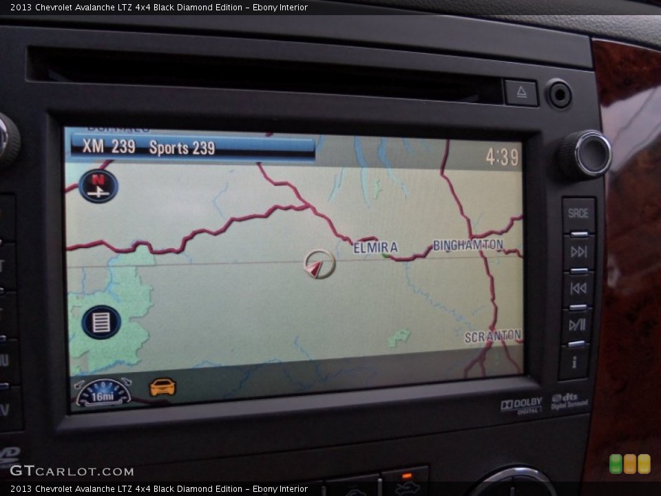 Ebony Interior Navigation for the 2013 Chevrolet Avalanche LTZ 4x4 Black Diamond Edition #73024900