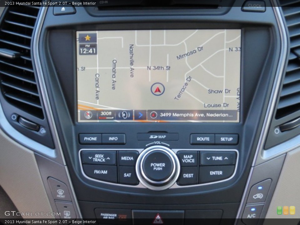 Beige Interior Navigation for the 2013 Hyundai Santa Fe Sport 2.0T #73035553
