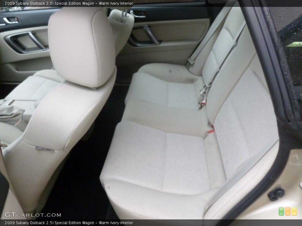 Warm Ivory Interior Rear Seat for the 2009 Subaru Outback 2.5i Special Edition Wagon #73036915