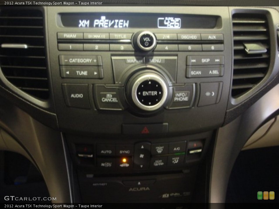 Taupe Interior Controls for the 2012 Acura TSX Technology Sport Wagon #73038897