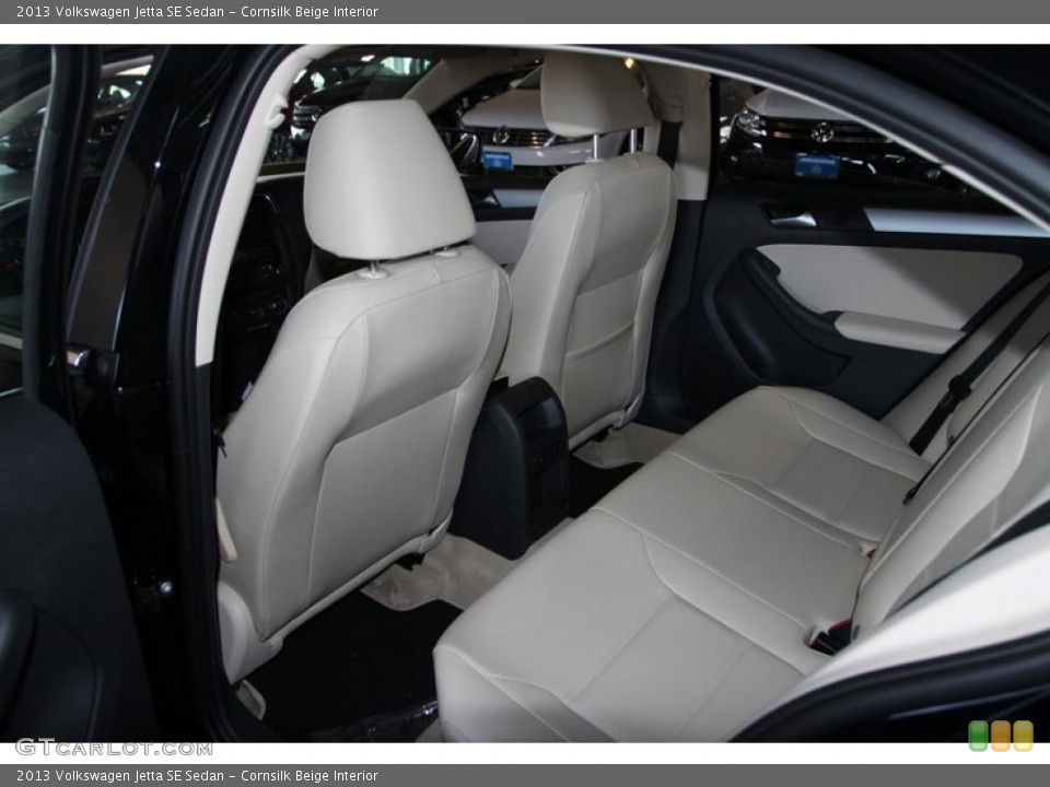 Cornsilk Beige Interior Rear Seat for the 2013 Volkswagen Jetta SE Sedan #73040752