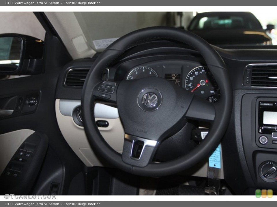 Cornsilk Beige Interior Steering Wheel for the 2013 Volkswagen Jetta SE Sedan #73040794