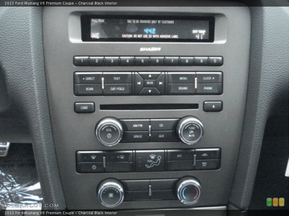 Charcoal Black Interior Controls for the 2013 Ford Mustang V6 Premium Coupe #73044790