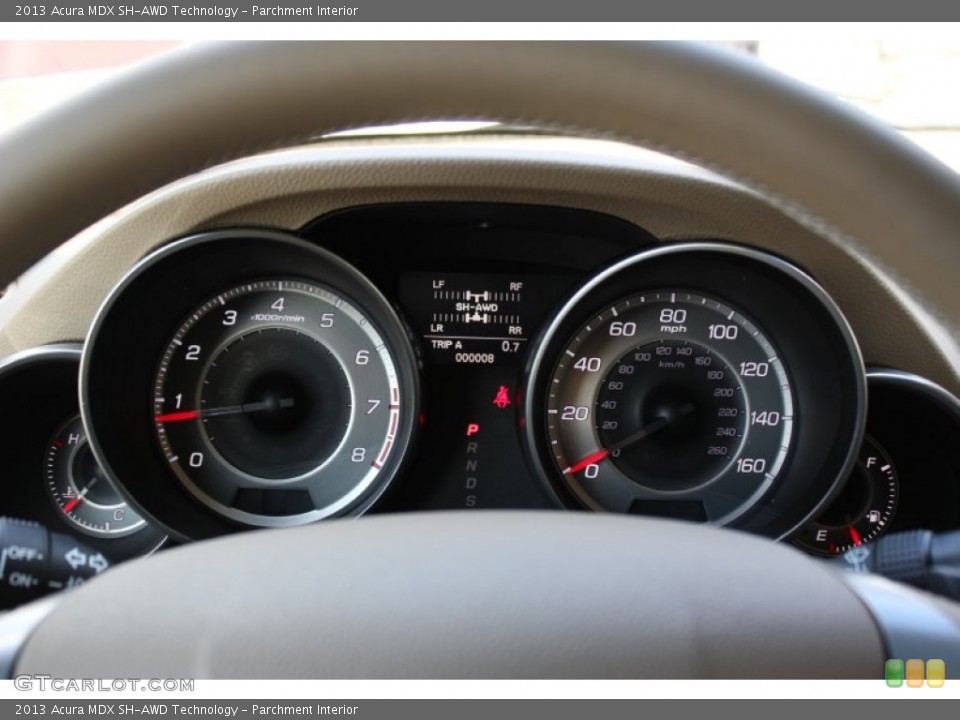 Parchment Interior Gauges for the 2013 Acura MDX SH-AWD Technology #73045045