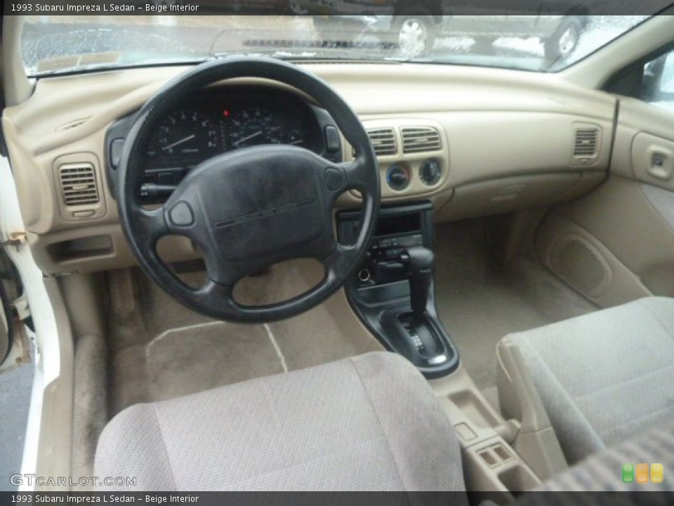 Beige Interior Prime Interior for the 1993 Subaru Impreza L Sedan #73047472