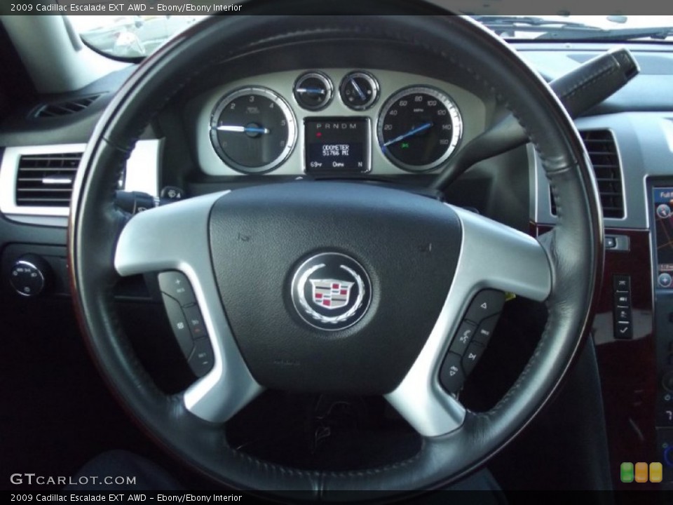 Ebony/Ebony Interior Steering Wheel for the 2009 Cadillac Escalade EXT AWD #73053262
