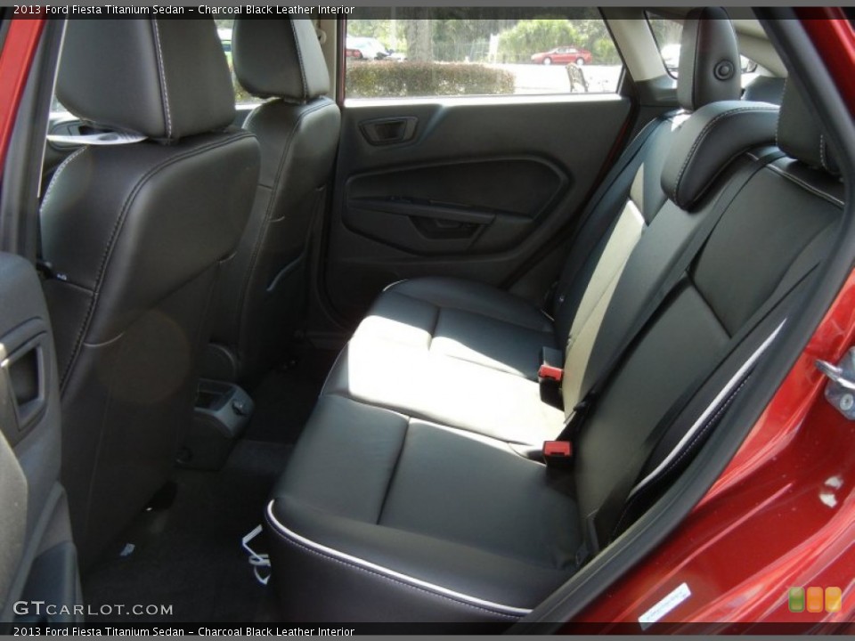 Charcoal Black Leather Interior Rear Seat for the 2013 Ford Fiesta Titanium Sedan #73056609