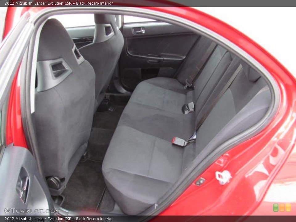 Black Recaro Interior Rear Seat for the 2012 Mitsubishi Lancer Evolution GSR #73071282