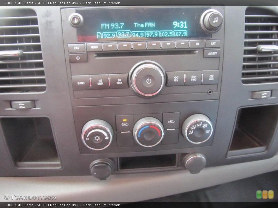 Dark Titanium Interior Controls for the 2008 GMC Sierra 2500HD Regular Cab 4x4 #73075251