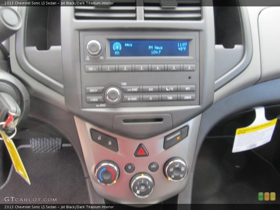Jet Black/Dark Titanium Interior Controls for the 2013 Chevrolet Sonic LS Sedan #73076201