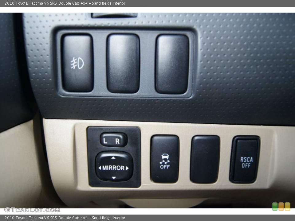 Sand Beige Interior Controls for the 2010 Toyota Tacoma V6 SR5 Double Cab 4x4 #73079239