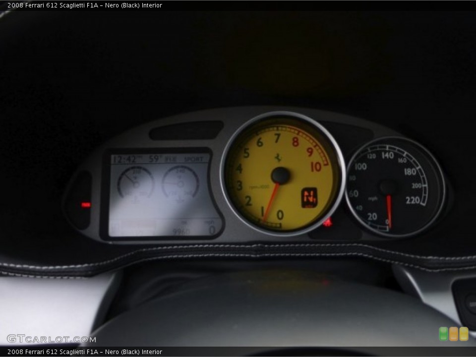 Nero (Black) Interior Gauges for the 2008 Ferrari 612 Scaglietti F1A #73079484