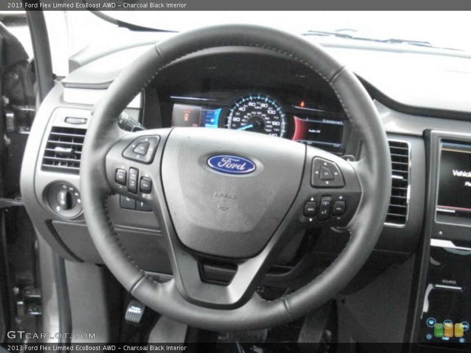 Charcoal Black Interior Steering Wheel for the 2013 Ford Flex Limited EcoBoost AWD #73081409