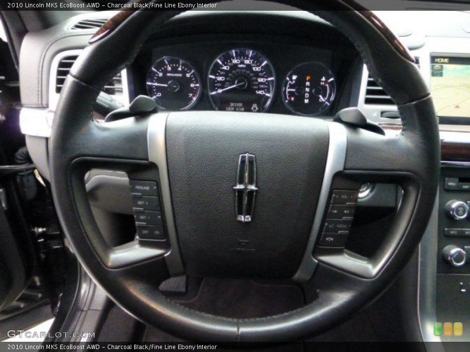 Charcoal Black/Fine Line Ebony Interior Steering Wheel for the 2010 Lincoln MKS EcoBoost AWD #73085535