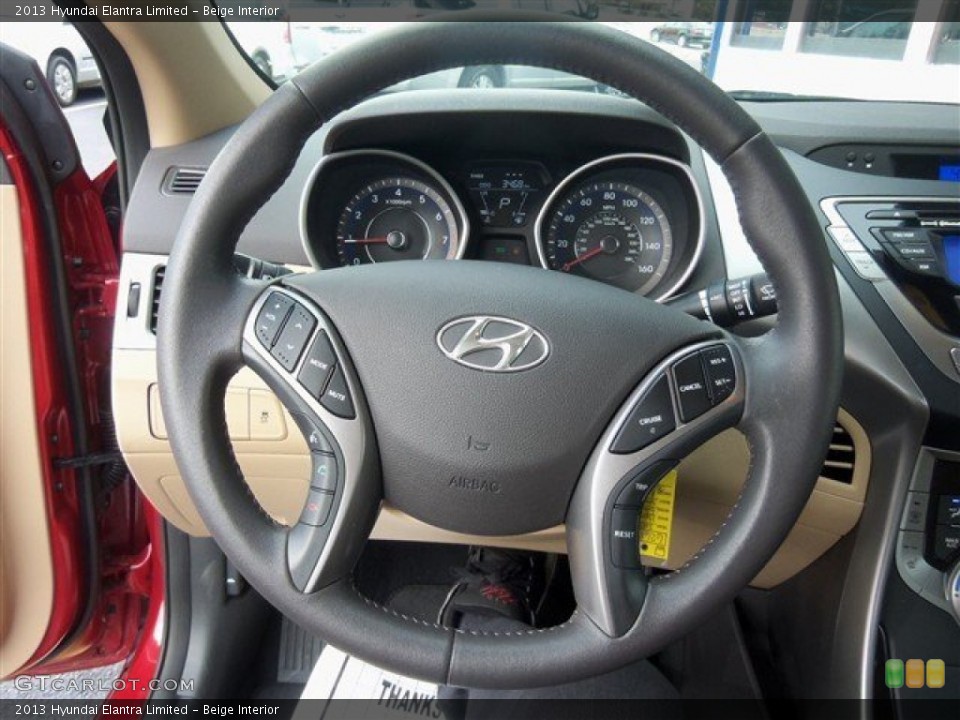 Beige Interior Steering Wheel for the 2013 Hyundai Elantra Limited #73090932