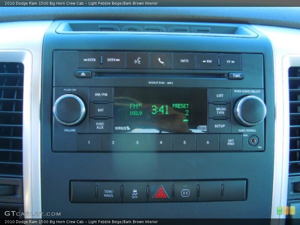 Light Pebble Beige/Bark Brown Interior Audio System for the 2010 Dodge Ram 1500 Big Horn Crew Cab #73092899