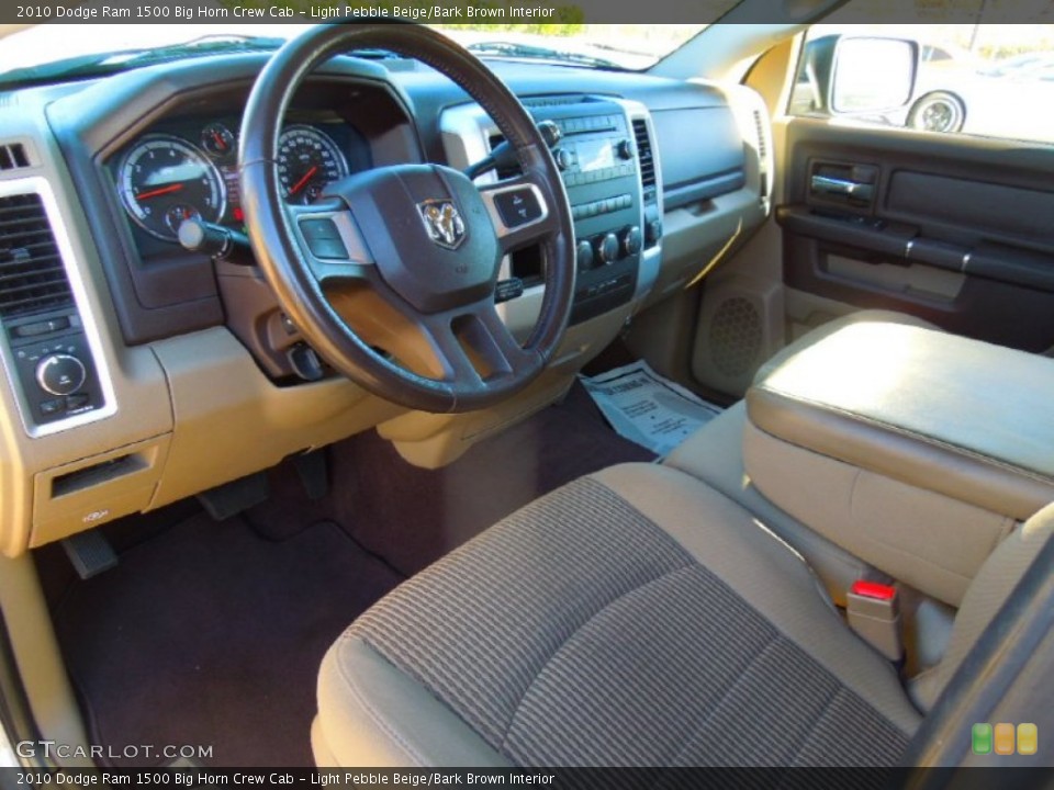 Light Pebble Beige/Bark Brown Interior Prime Interior for the 2010 Dodge Ram 1500 Big Horn Crew Cab #73093163
