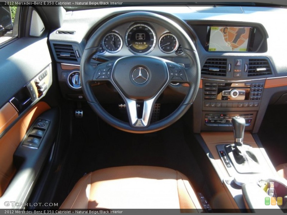 Natural Beige/Black Interior Steering Wheel for the 2012 Mercedes-Benz E 350 Cabriolet #73094457