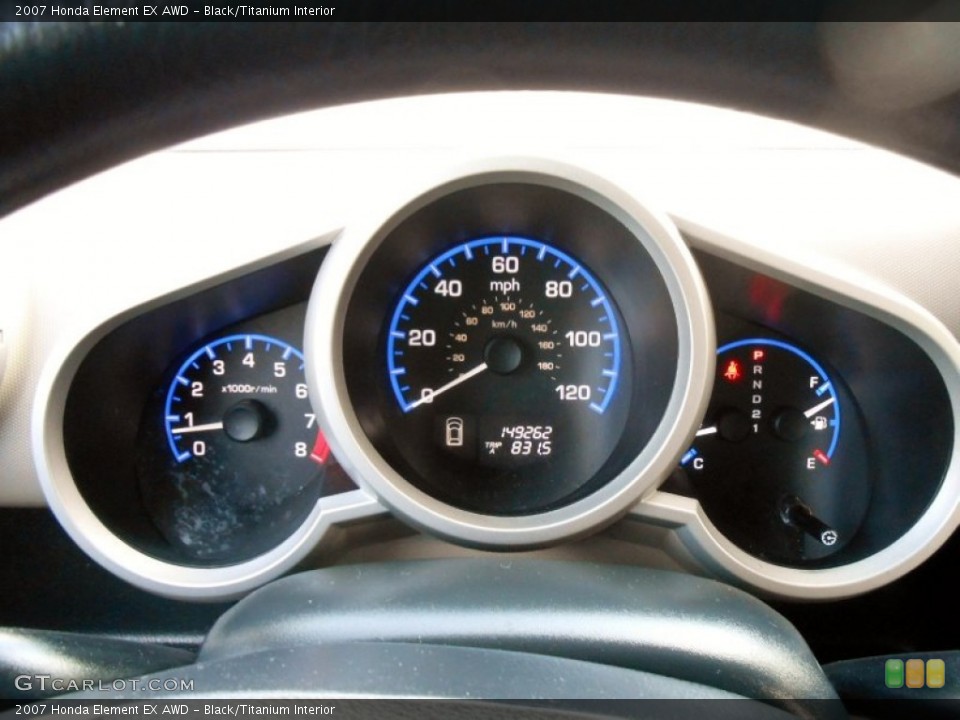 Black/Titanium Interior Gauges for the 2007 Honda Element EX AWD #73098001