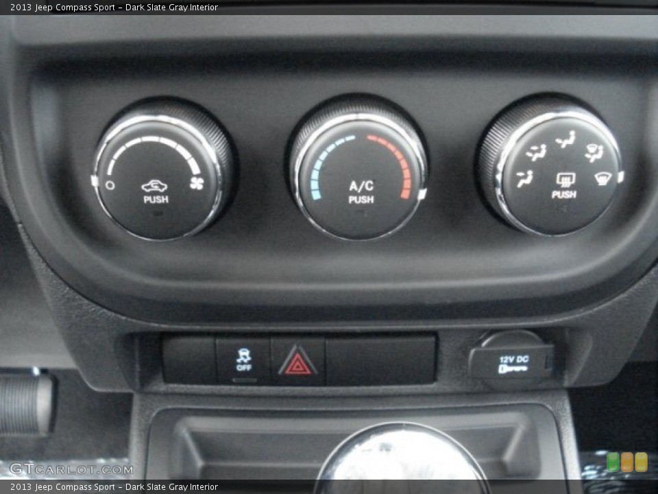 Dark Slate Gray Interior Controls for the 2013 Jeep Compass Sport #73098048