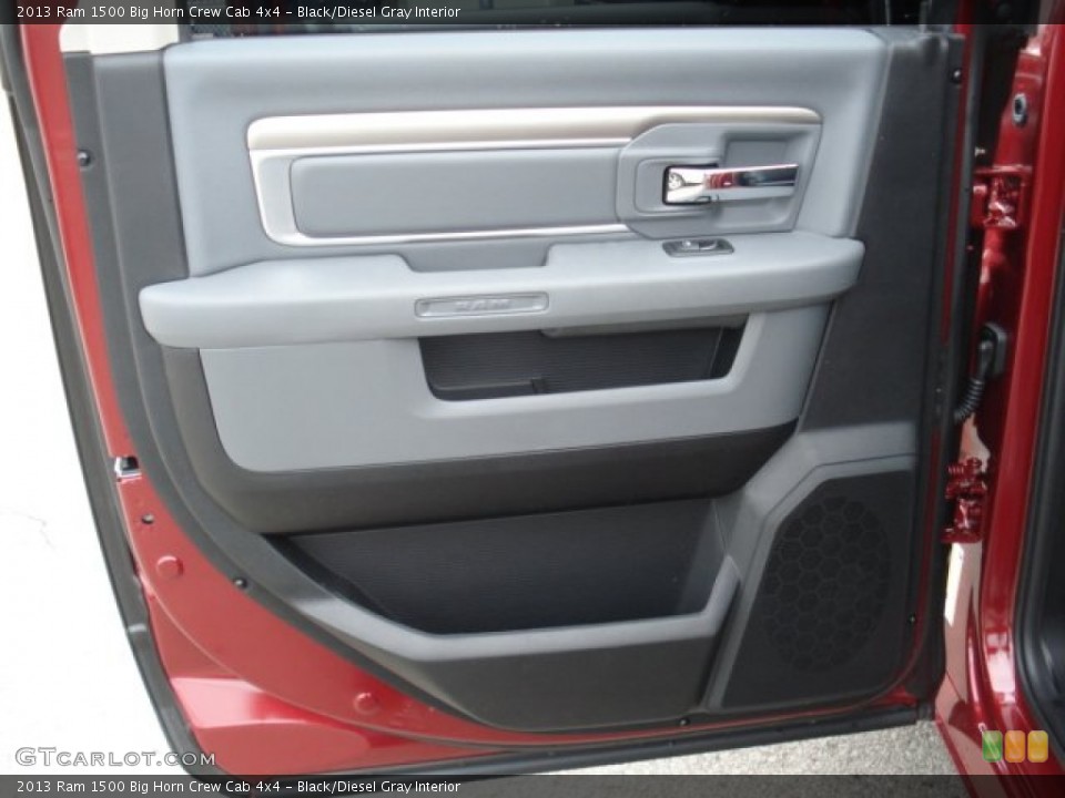 Black/Diesel Gray Interior Door Panel for the 2013 Ram 1500 Big Horn Crew Cab 4x4 #73100862