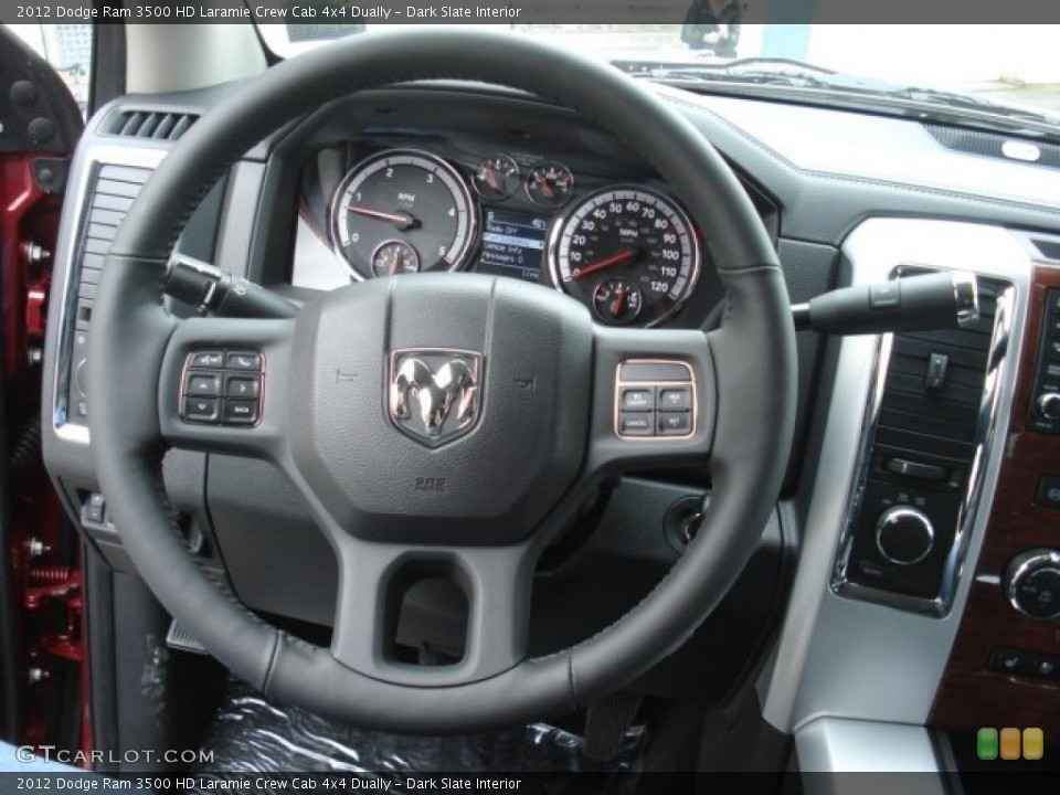 Dark Slate Interior Steering Wheel for the 2012 Dodge Ram 3500 HD Laramie Crew Cab 4x4 Dually #73103025