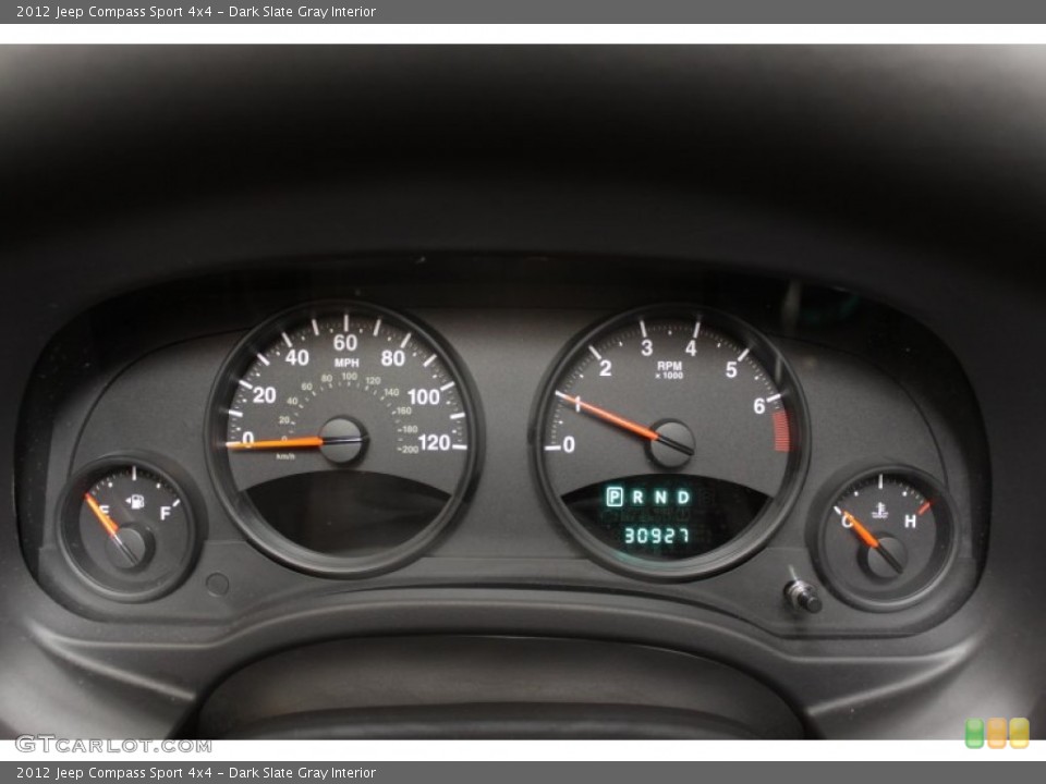 Dark Slate Gray Interior Gauges for the 2012 Jeep Compass Sport 4x4 #73112382