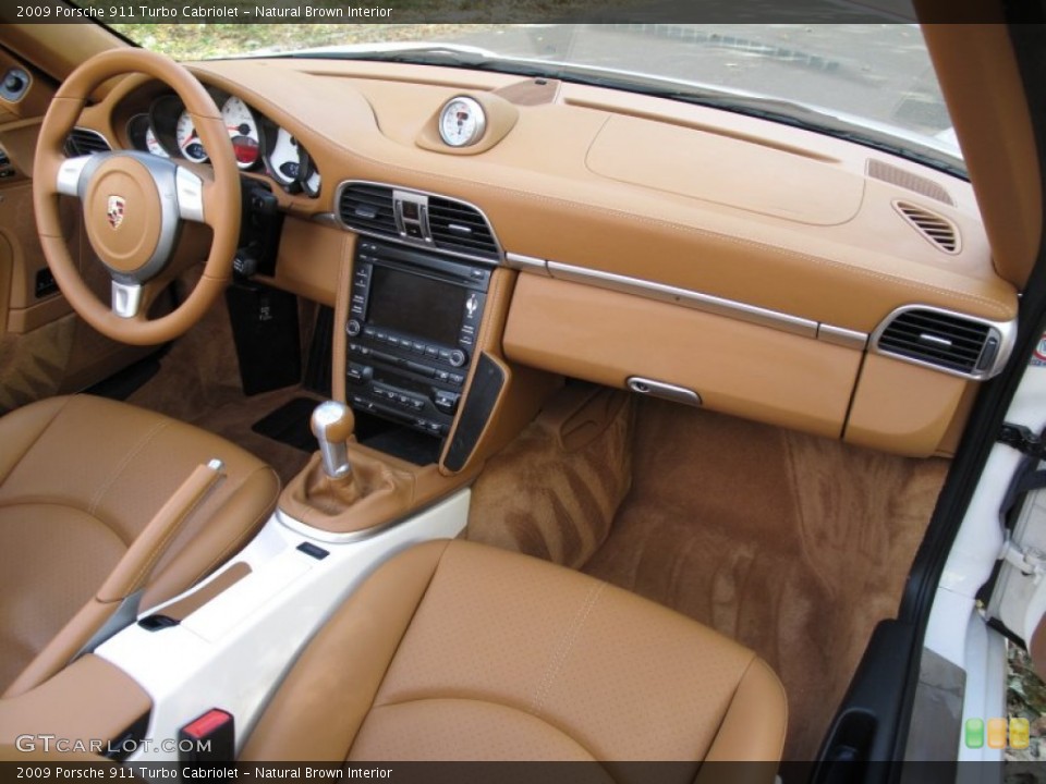 Natural Brown Interior Dashboard for the 2009 Porsche 911 Turbo Cabriolet #73120023