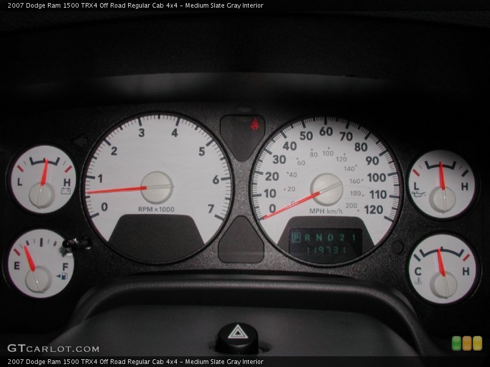 Medium Slate Gray Interior Gauges for the 2007 Dodge Ram 1500 TRX4 Off Road Regular Cab 4x4 #73129338