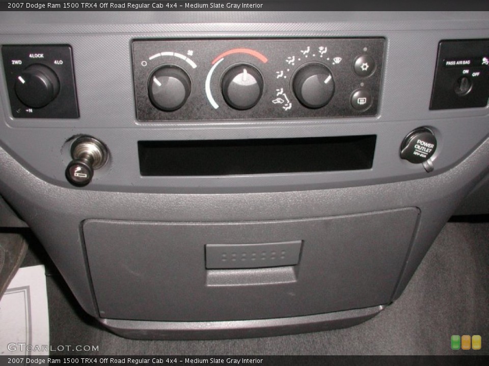 Medium Slate Gray Interior Controls for the 2007 Dodge Ram 1500 TRX4 Off Road Regular Cab 4x4 #73129568