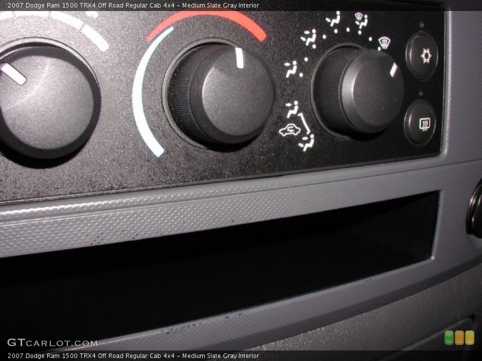 Medium Slate Gray Interior Controls for the 2007 Dodge Ram 1500 TRX4 Off Road Regular Cab 4x4 #73129620