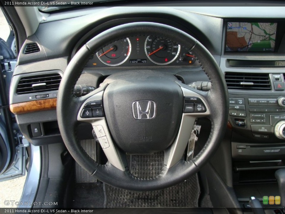 Black Interior Steering Wheel for the 2011 Honda Accord EX-L V6 Sedan #73130631