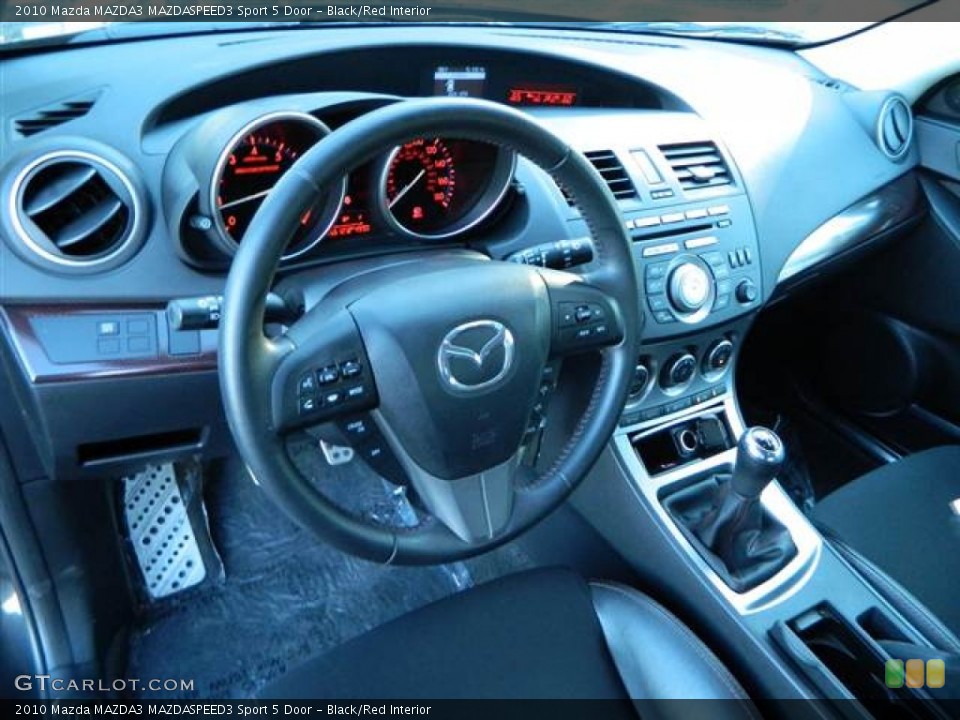 Black/Red Interior Prime Interior for the 2010 Mazda MAZDA3 MAZDASPEED3 Sport 5 Door #73139577