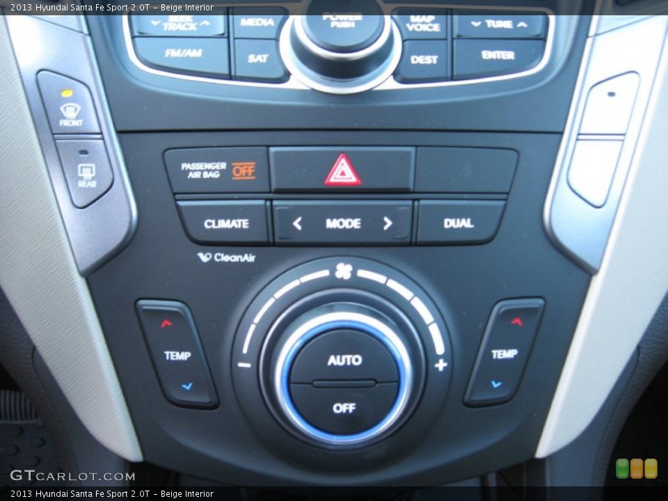 Beige Interior Controls for the 2013 Hyundai Santa Fe Sport 2.0T #73149333
