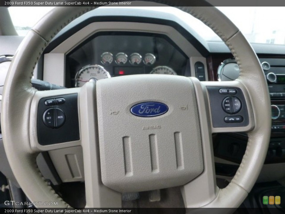 Medium Stone Interior Steering Wheel for the 2009 Ford F350 Super Duty Lariat SuperCab 4x4 #73154079