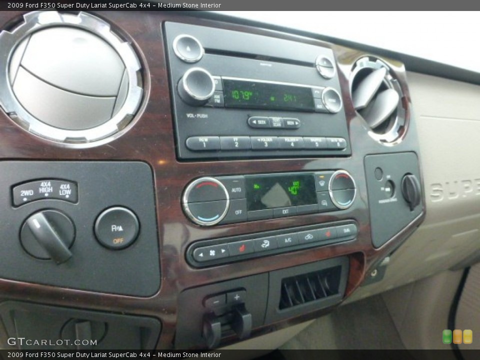 Medium Stone Interior Controls for the 2009 Ford F350 Super Duty Lariat SuperCab 4x4 #73154100