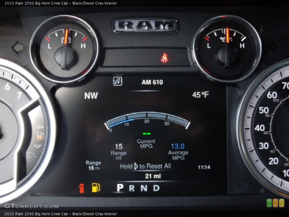 Black/Diesel Gray Interior Gauges for the 2013 Ram 1500 Big Horn Crew Cab #73156197
