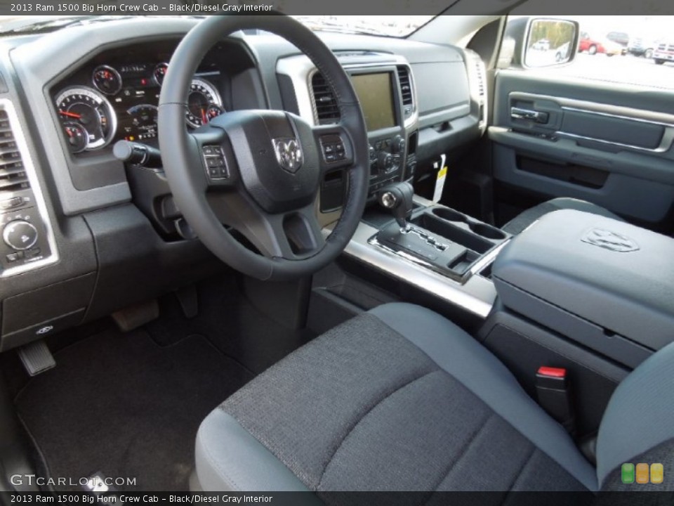 Black/Diesel Gray Interior Prime Interior for the 2013 Ram 1500 Big Horn Crew Cab #73156434