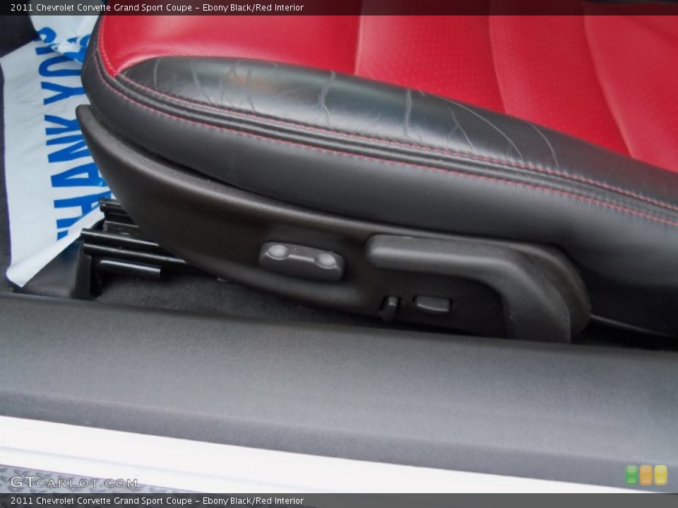 Ebony Black/Red Interior Front Seat for the 2011 Chevrolet Corvette Grand Sport Coupe #73161357