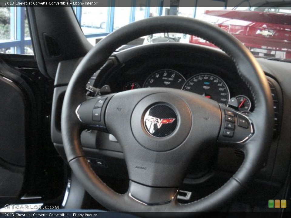 Ebony Interior Steering Wheel for the 2013 Chevrolet Corvette Convertible #73171396