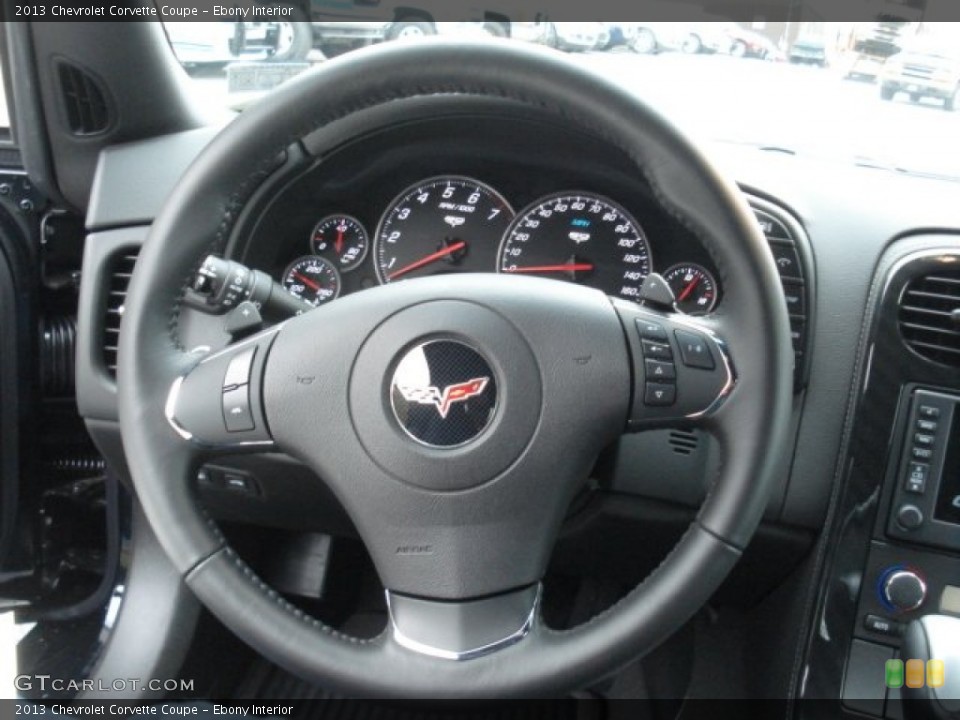 Ebony Interior Steering Wheel for the 2013 Chevrolet Corvette Coupe #73171800