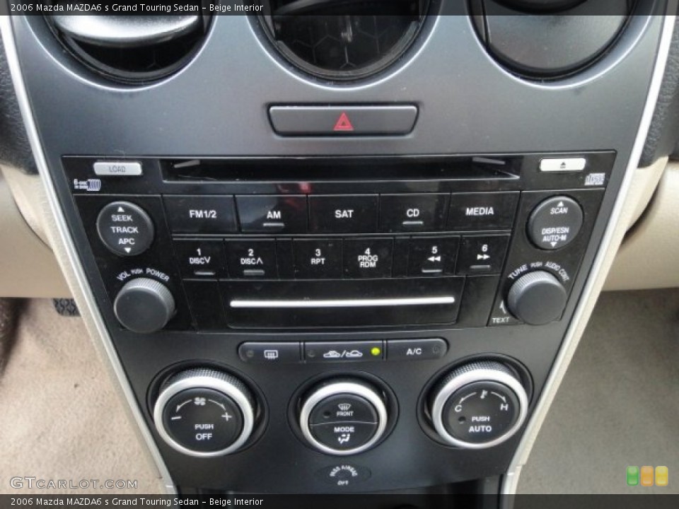 Beige Interior Controls for the 2006 Mazda MAZDA6 s Grand Touring Sedan #73185534