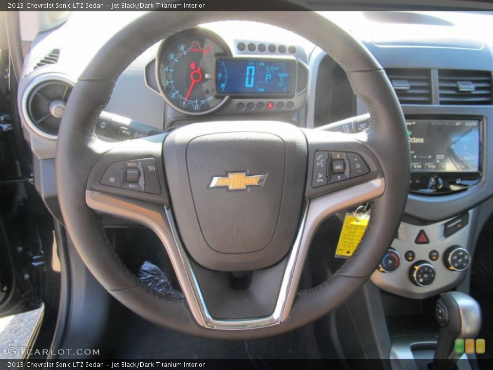 Jet Black/Dark Titanium Interior Steering Wheel for the 2013 Chevrolet Sonic LTZ Sedan #73188749