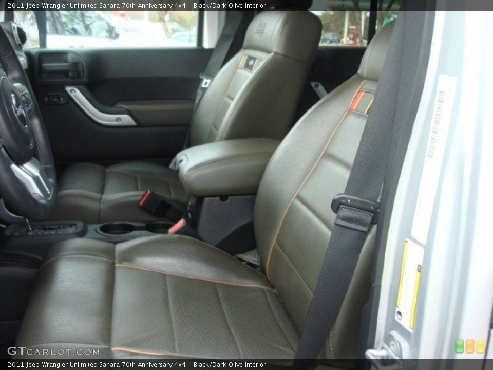 Black/Dark Olive Interior Photo for the 2011 Jeep Wrangler Unlimited Sahara 70th Anniversary 4x4 #73199715