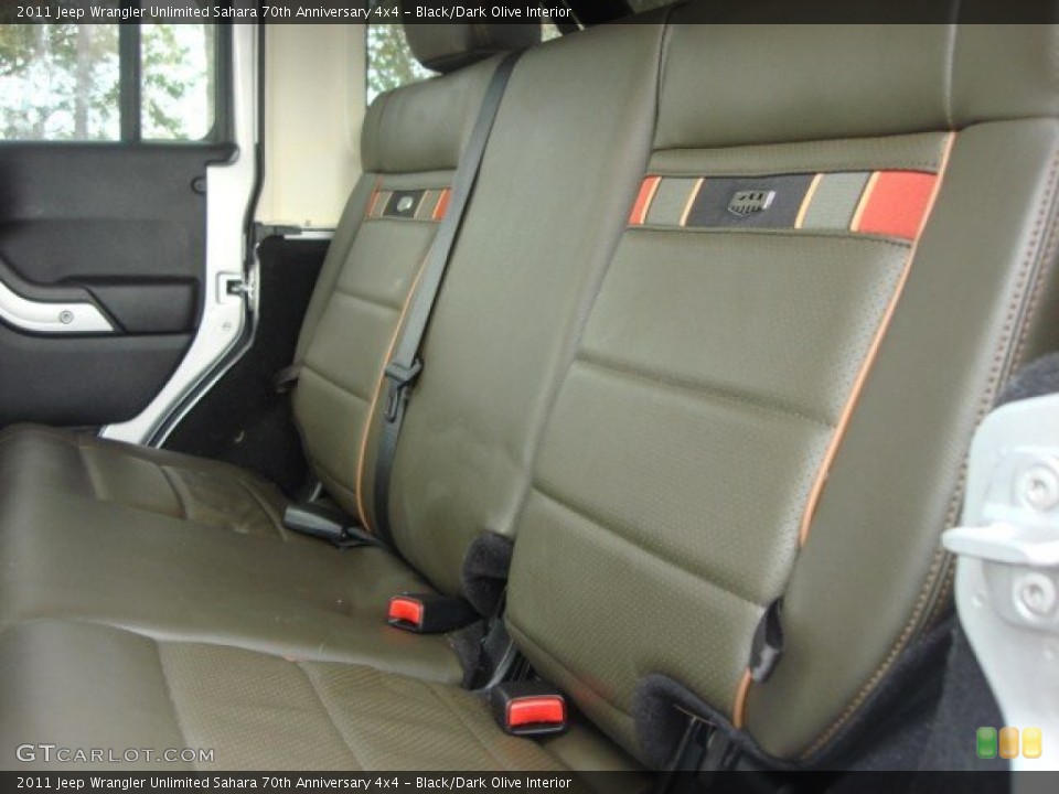 Black/Dark Olive Interior Rear Seat for the 2011 Jeep Wrangler Unlimited Sahara 70th Anniversary 4x4 #73199766