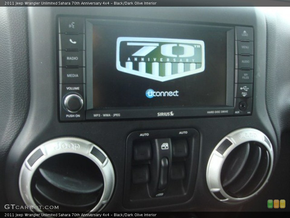 Black/Dark Olive Interior Controls for the 2011 Jeep Wrangler Unlimited Sahara 70th Anniversary 4x4 #73199802