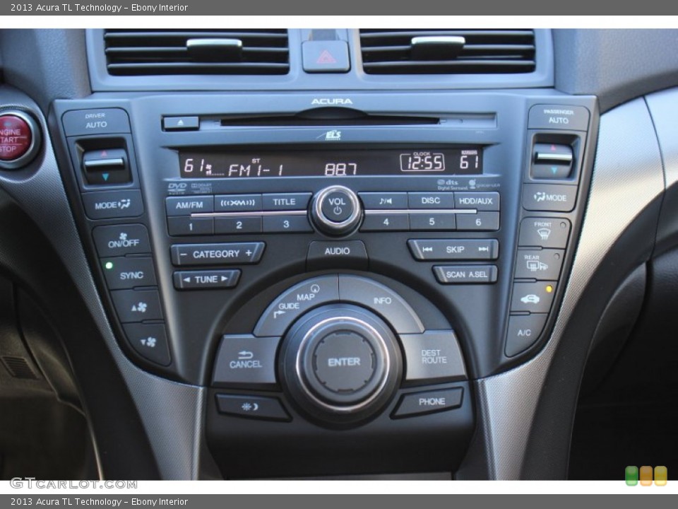 Ebony Interior Controls for the 2013 Acura TL Technology #73209795